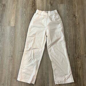 Everlane Cream Straight Leg Pants High-Waisted